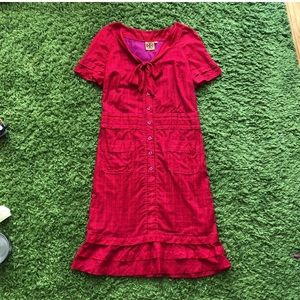 Tory Burch red pattern dress size 2